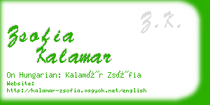 zsofia kalamar business card